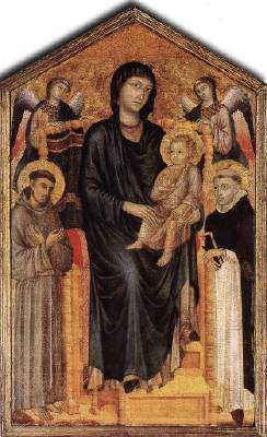 Madonna Enthroned with the Child, St Francis St. Domenico and two Angels / Galleria degli Uffizi, Florence
